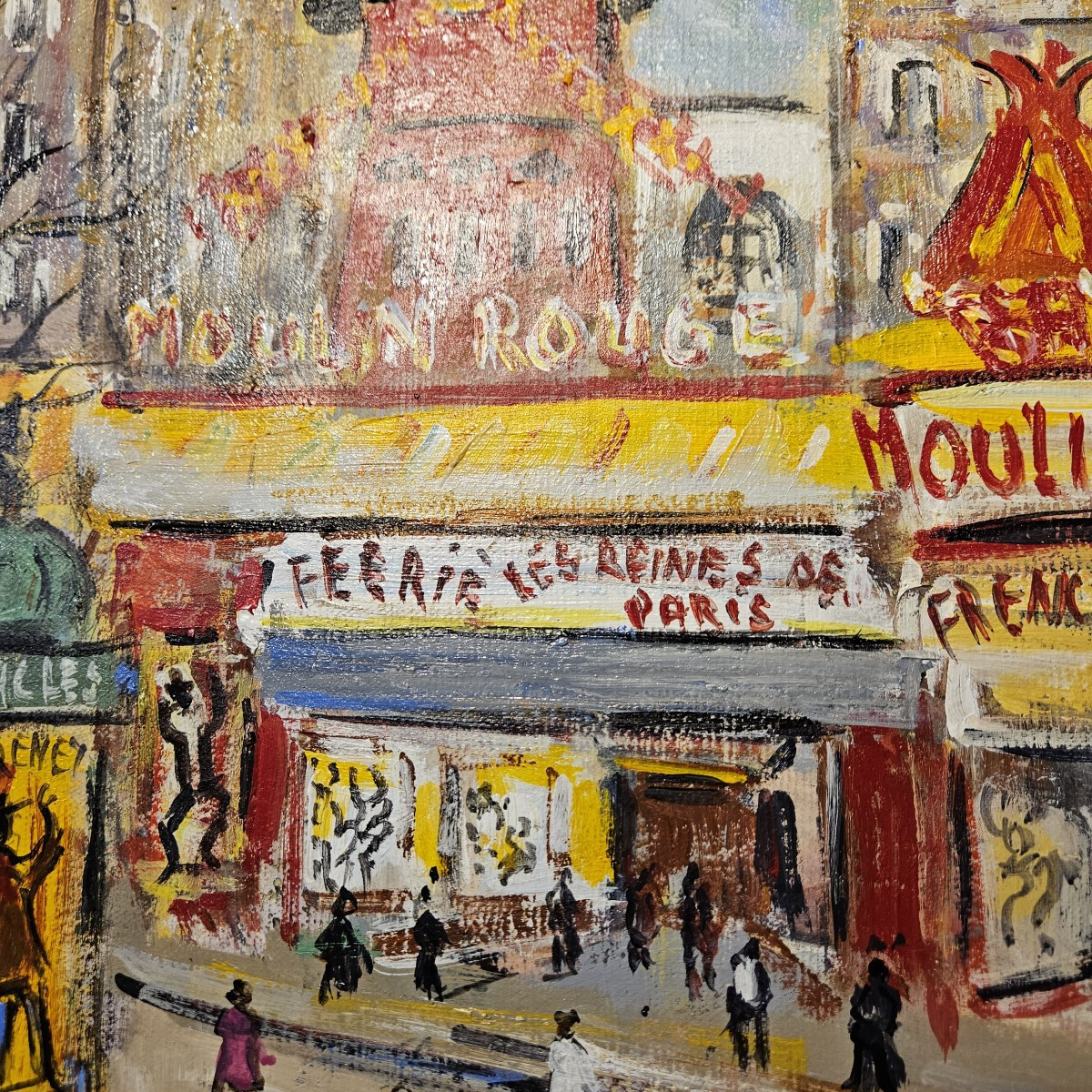 Tableau Montmartre - le Moulin Rouge - LAURENT Bruno Emile - 20ème - -photo-3