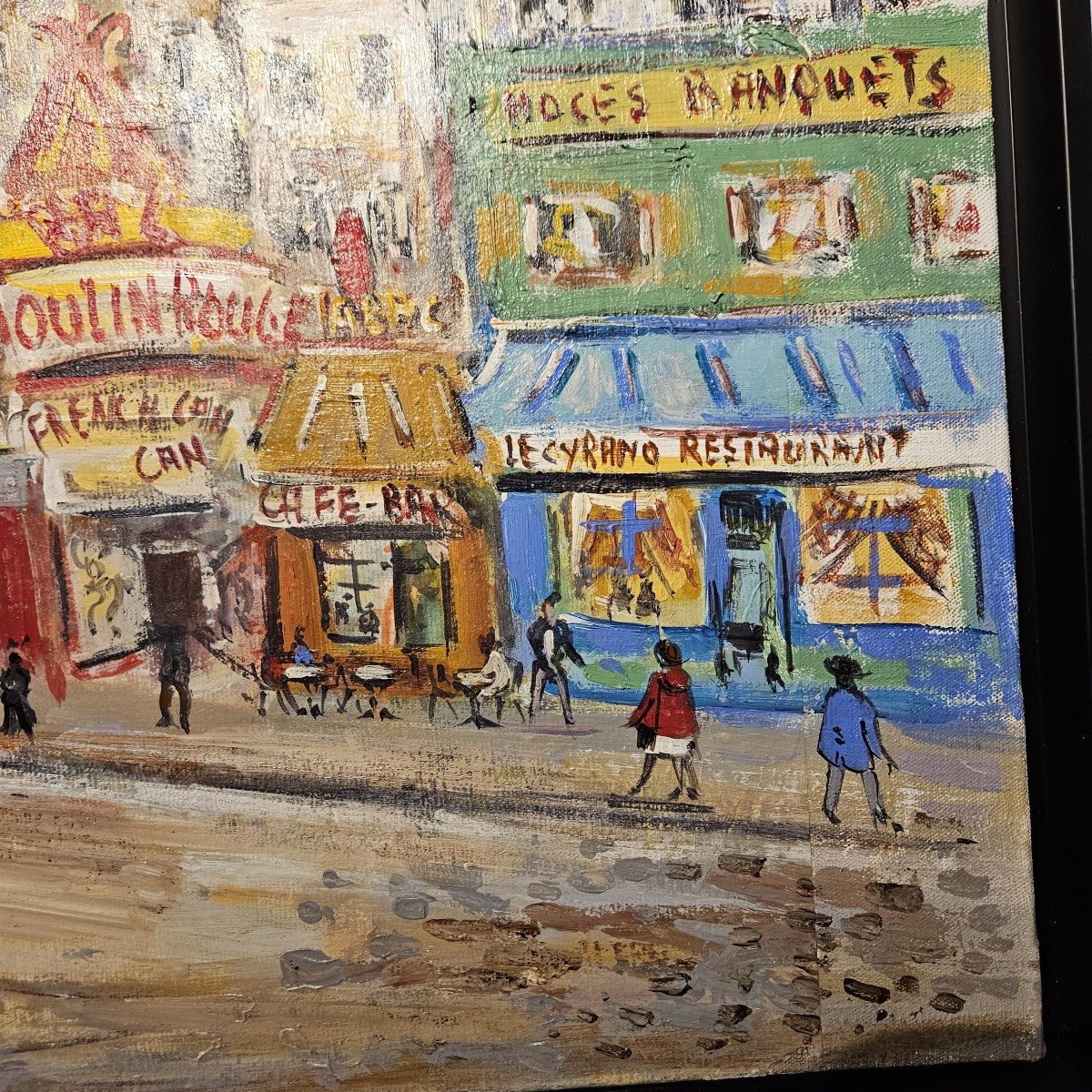 Tableau Montmartre - le Moulin Rouge - LAURENT Bruno Emile - 20ème - -photo-7