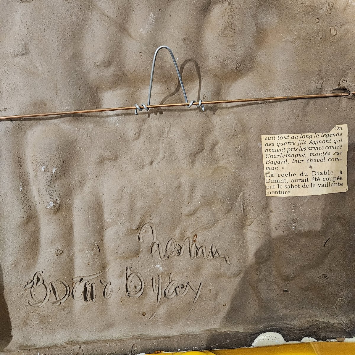 Plaque en céramique émaillée de Odette DIJEUX, "le Cheval-fée Bayard" - vers 1950.   -photo-3