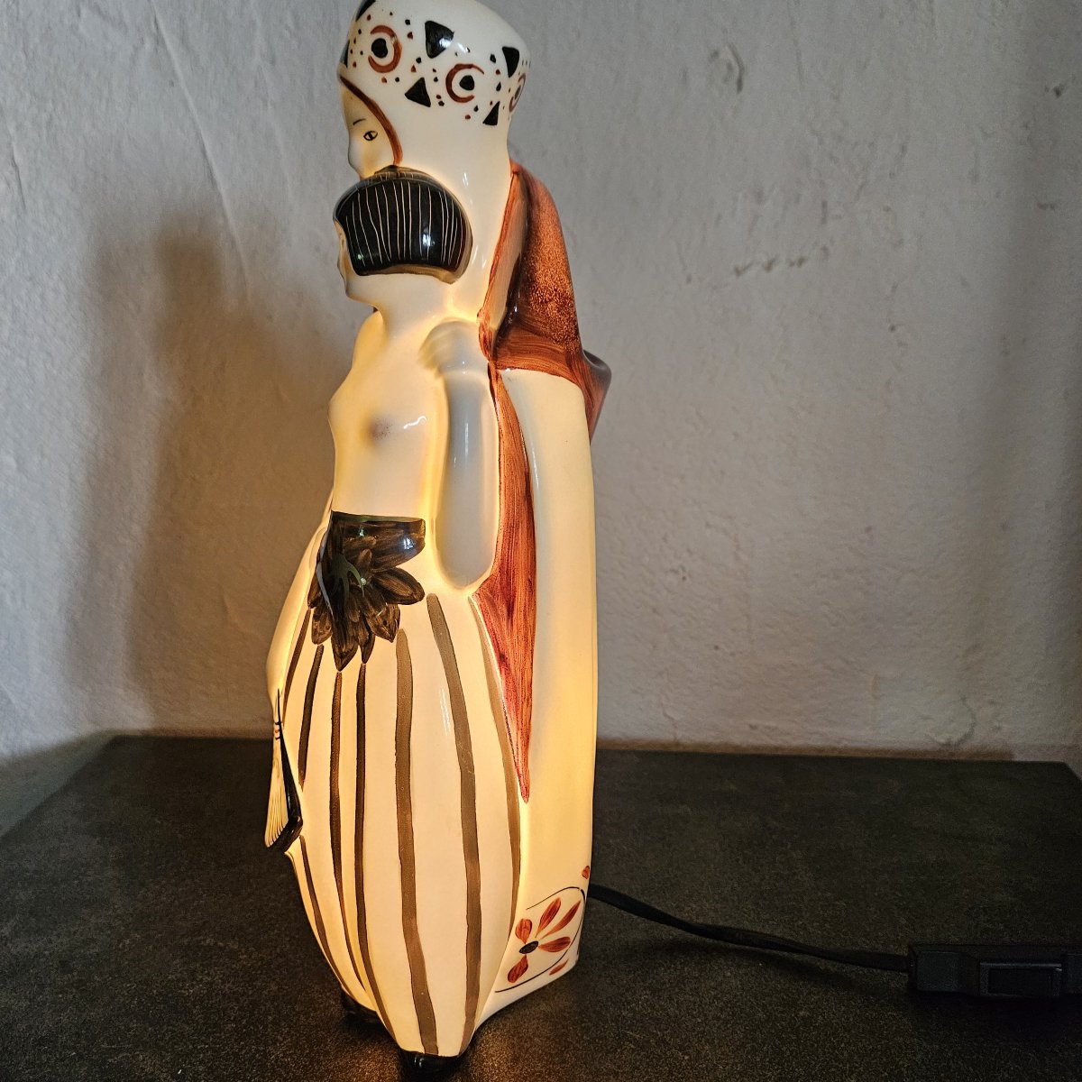 Art Deco Mood Lamp With Fragrance Diffuser — Signed Amelin - Limoges.-photo-2