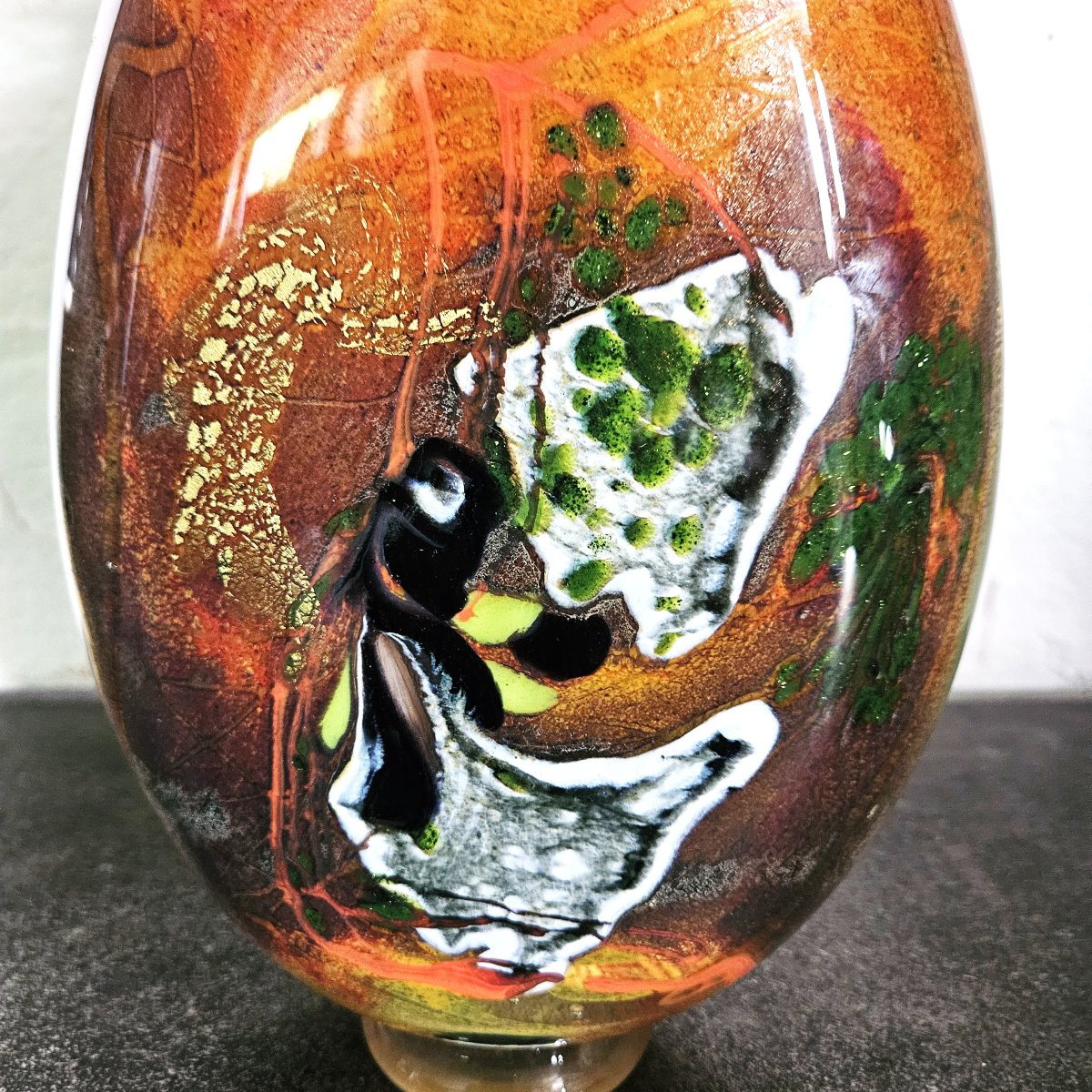 Large Glass Bottle By Robert Pierini, Born In 1950. -photo-2