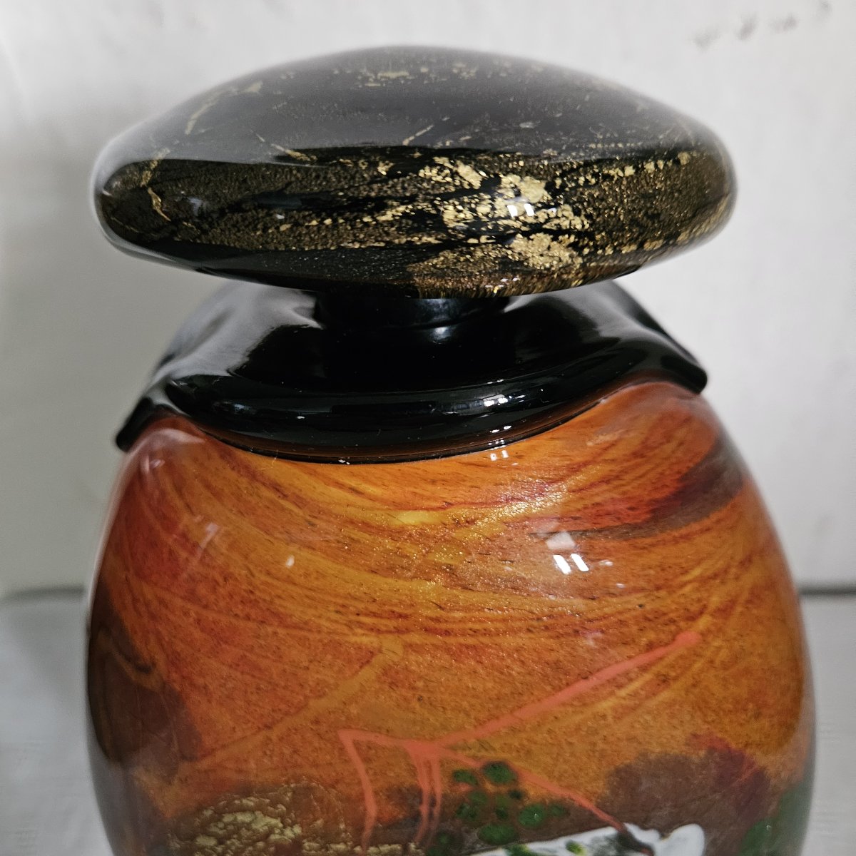 Large Glass Bottle By Robert Pierini, Born In 1950. -photo-4