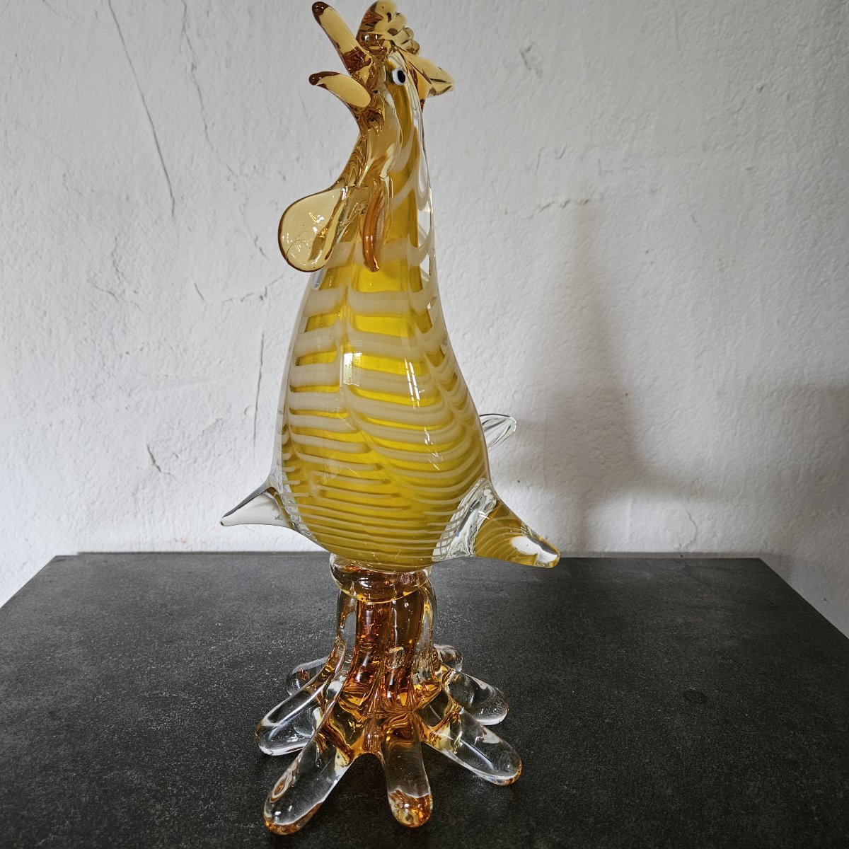 Coq en verre soufflé  -  MURANO  - époque 20ème  - -photo-1