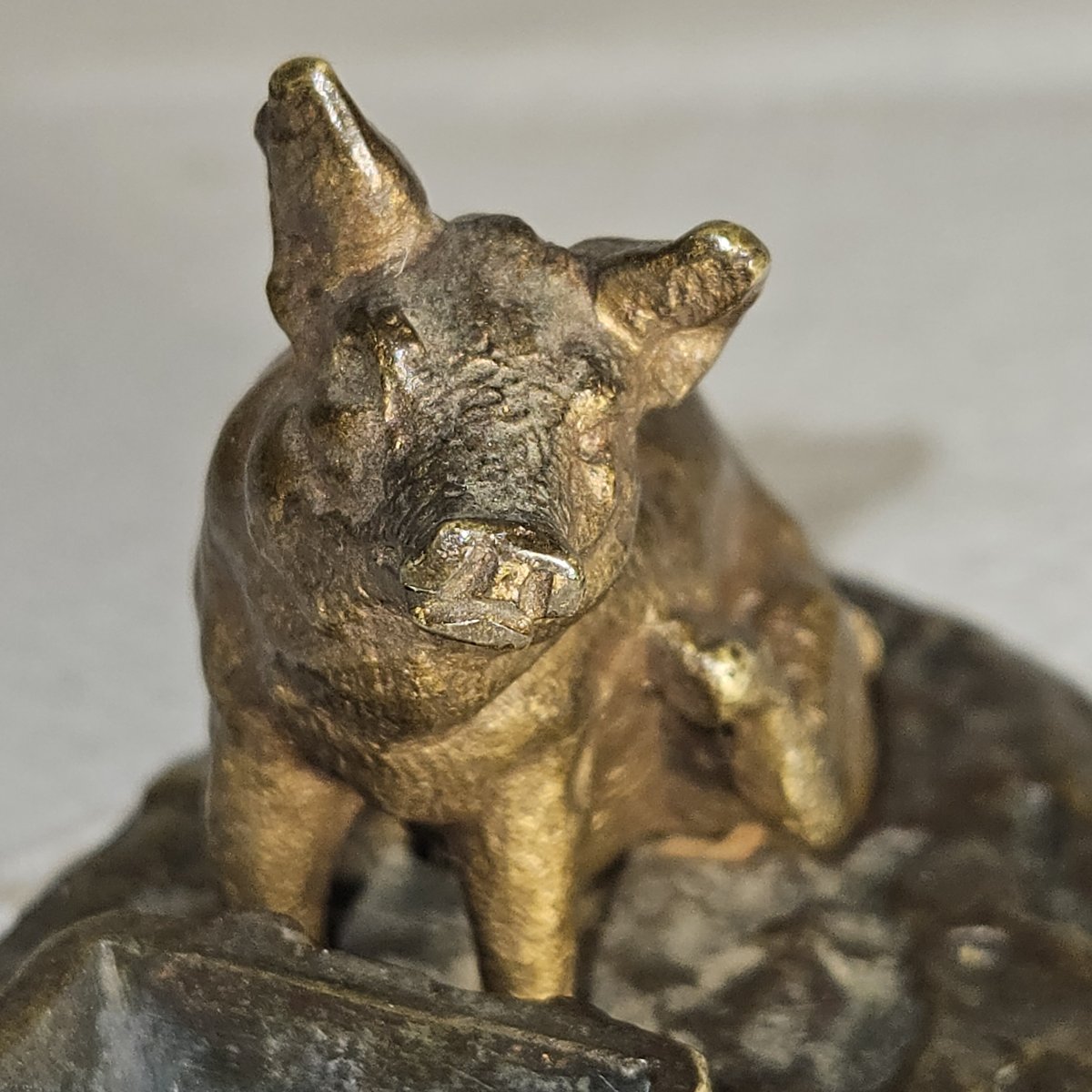 Petit cochon   en bronze  - attribué à Christophe  FRATIN  -  vers 1830.-photo-4
