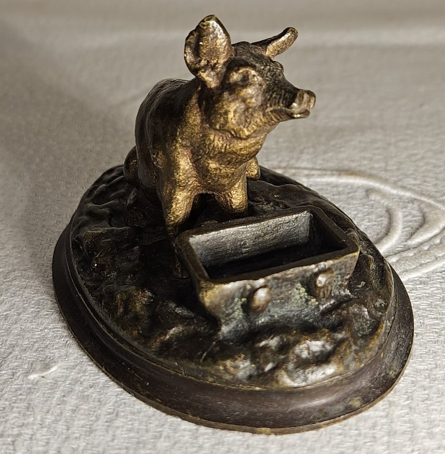 Petit cochon   en bronze  - attribué à Christophe  FRATIN  -  vers 1830.-photo-2