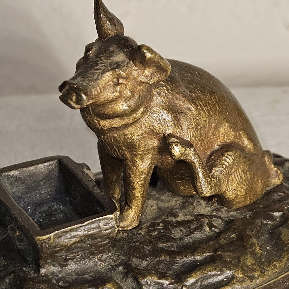Petit cochon   en bronze  - attribué à Christophe  FRATIN  -  vers 1830.-photo-3