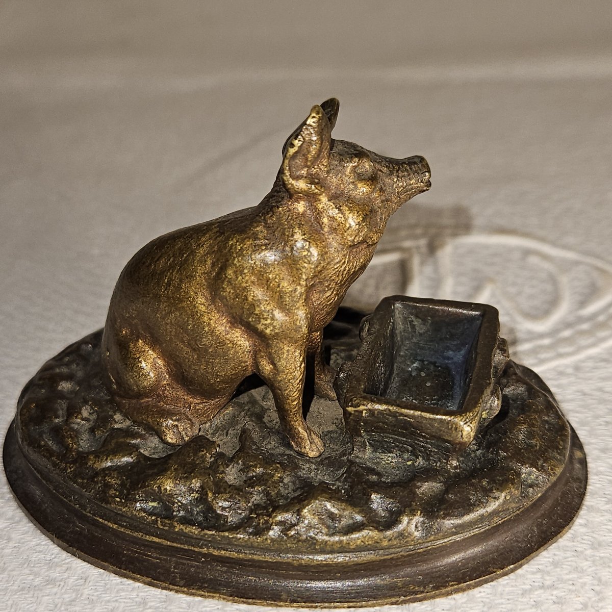 Petit cochon   en bronze  - attribué à Christophe  FRATIN  -  vers 1830.-photo-4
