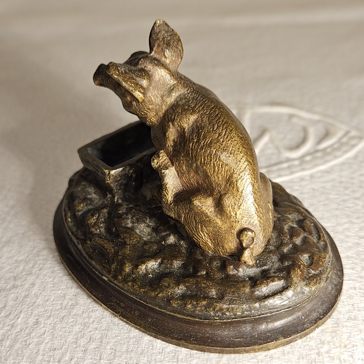 Petit cochon   en bronze  - attribué à Christophe  FRATIN  -  vers 1830.-photo-5