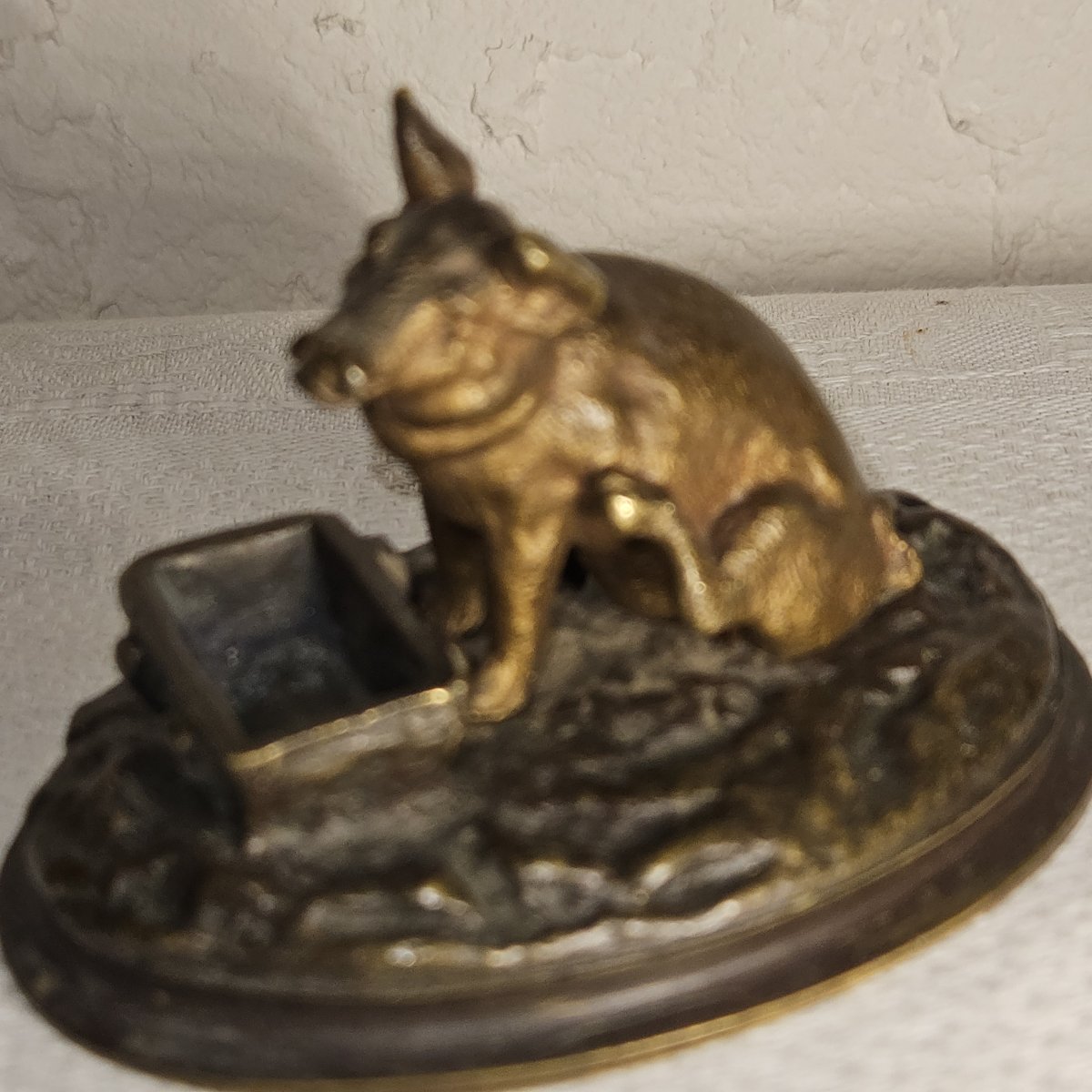 Petit cochon   en bronze  - attribué à Christophe  FRATIN  -  vers 1830.-photo-7