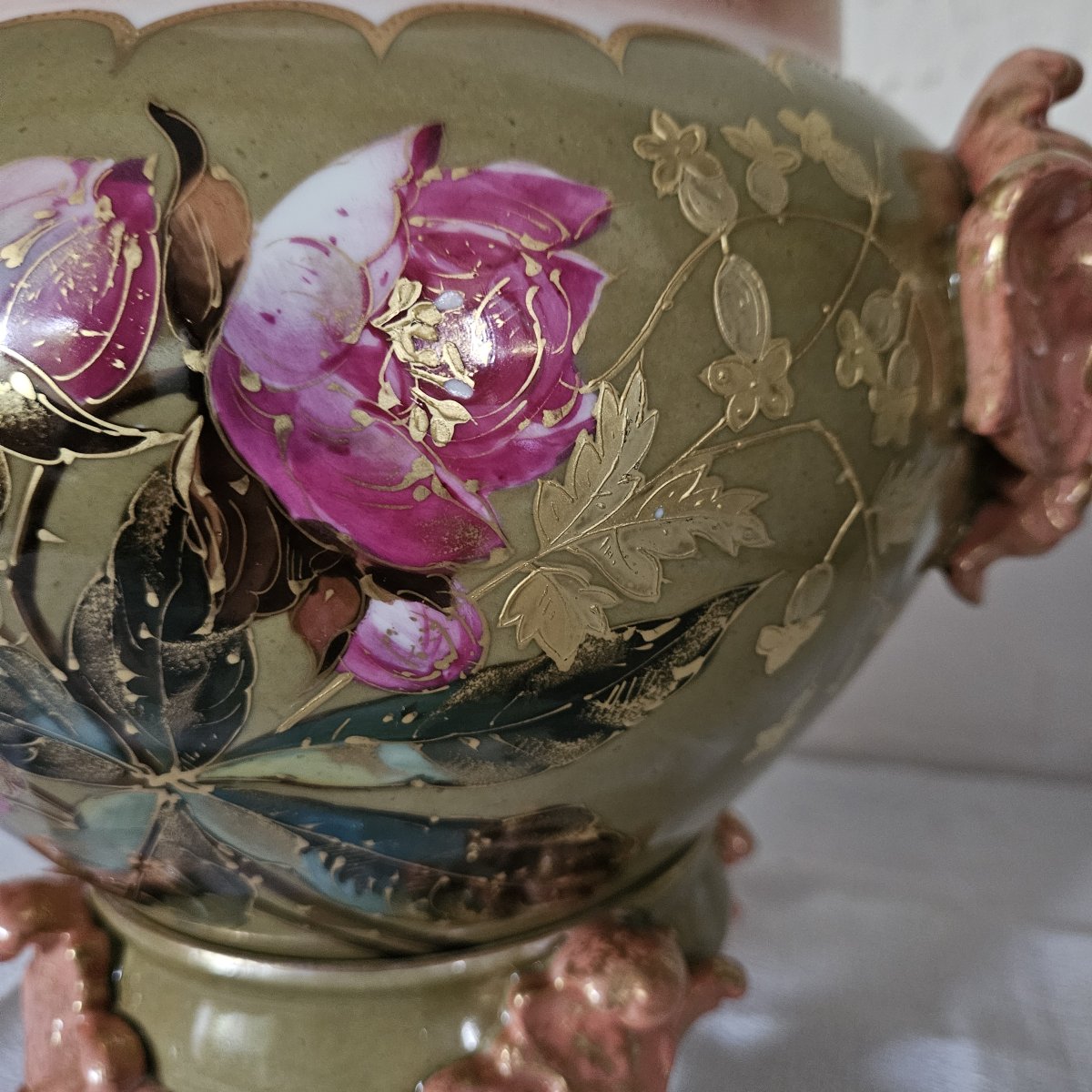 Centerpiece / Plant Pot - Delinières Porcelain - Limoges - Designed By Samson Toul - 19th Century-photo-3