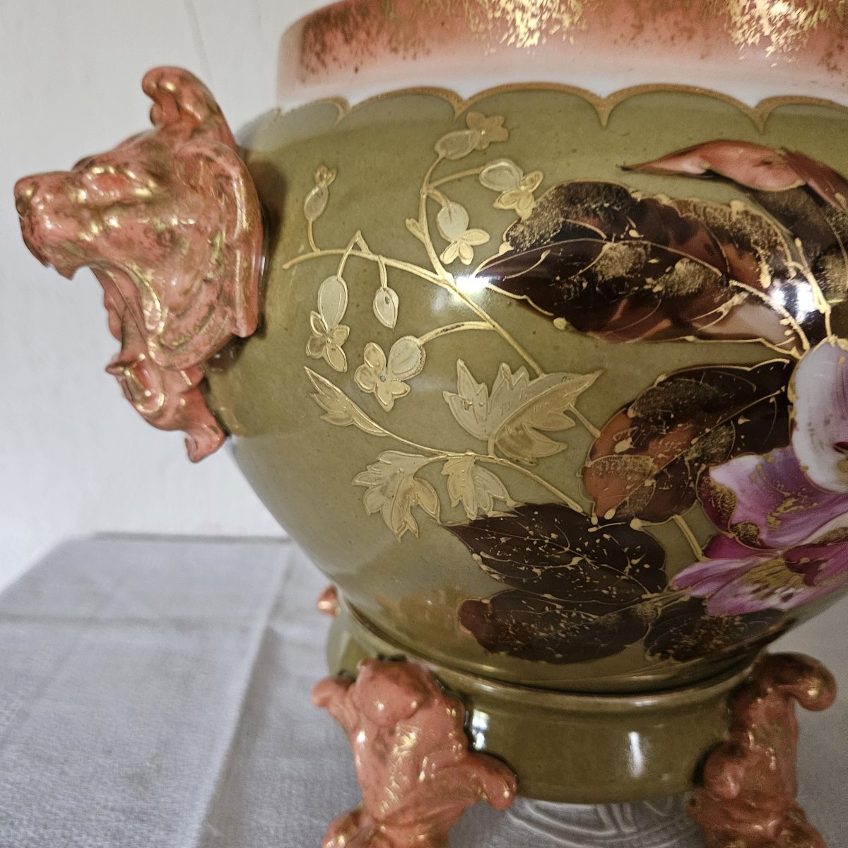 Centerpiece / Plant Pot - Delinières Porcelain - Limoges - Designed By Samson Toul - 19th Century-photo-1