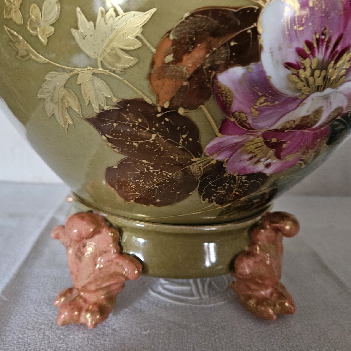 Centerpiece / Plant Pot - Delinières Porcelain - Limoges - Designed By Samson Toul - 19th Century-photo-2