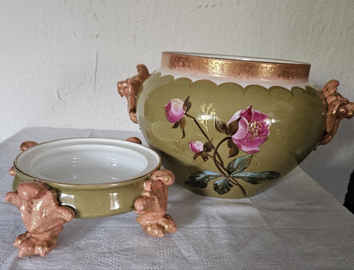 Centerpiece / Plant Pot - Delinières Porcelain - Limoges - Designed By Samson Toul - 19th Century-photo-5