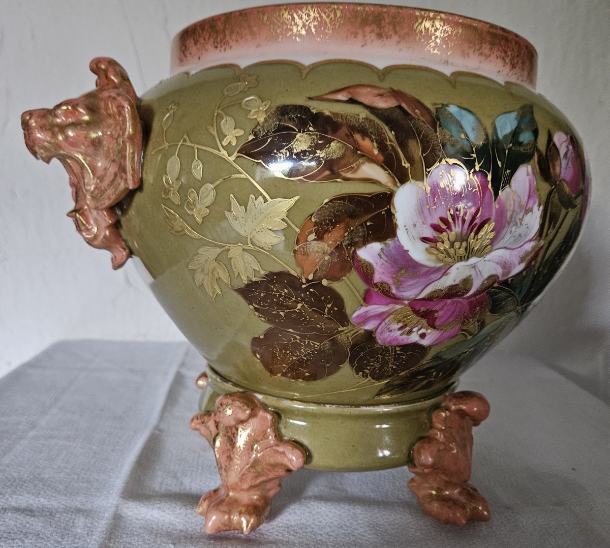 Centerpiece / Plant Pot - Delinières Porcelain - Limoges - Designed By Samson Toul - 19th Century-photo-8