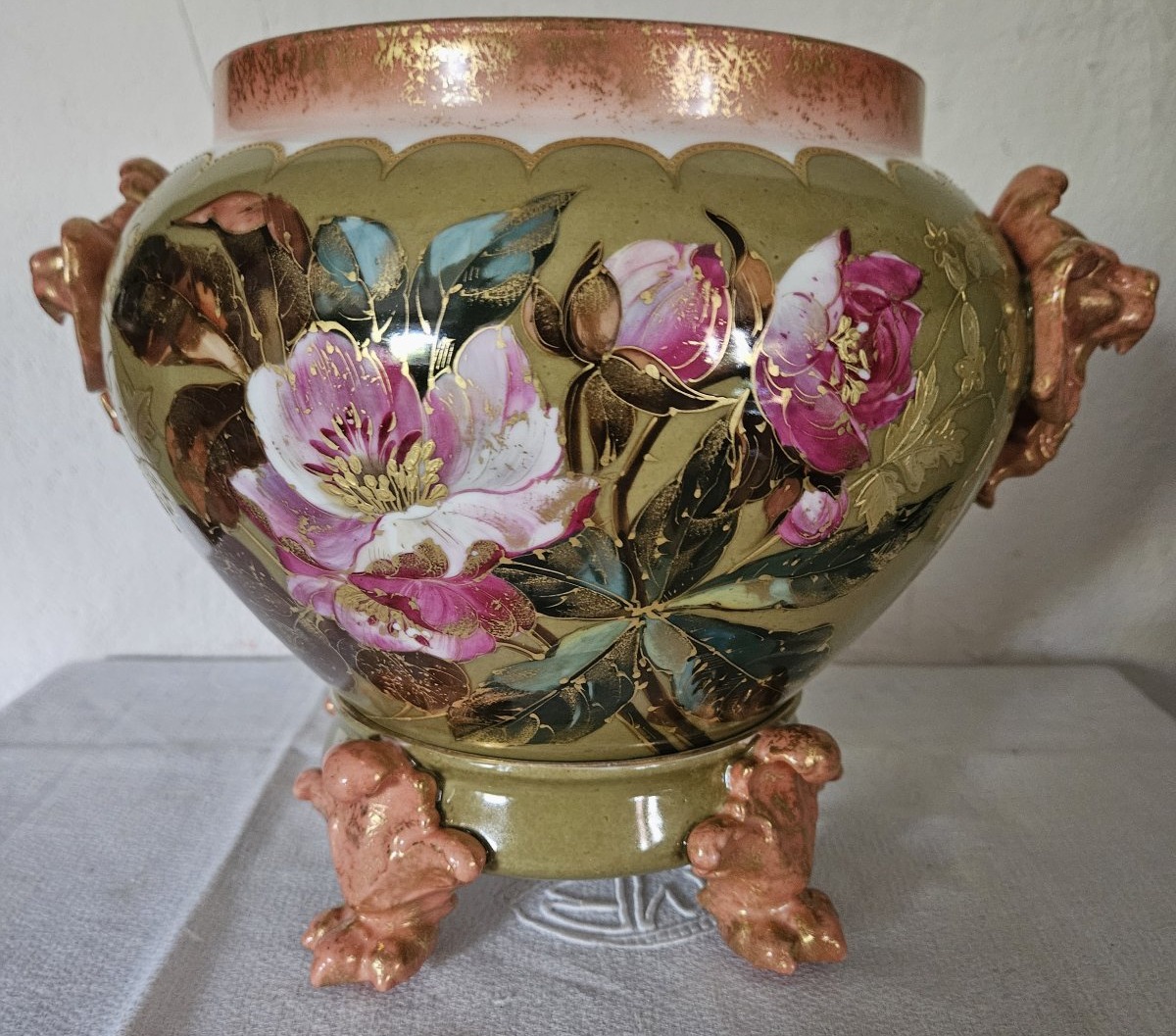 Centerpiece / Plant Pot - Delinières Porcelain - Limoges - Designed By Samson Toul - 19th Century