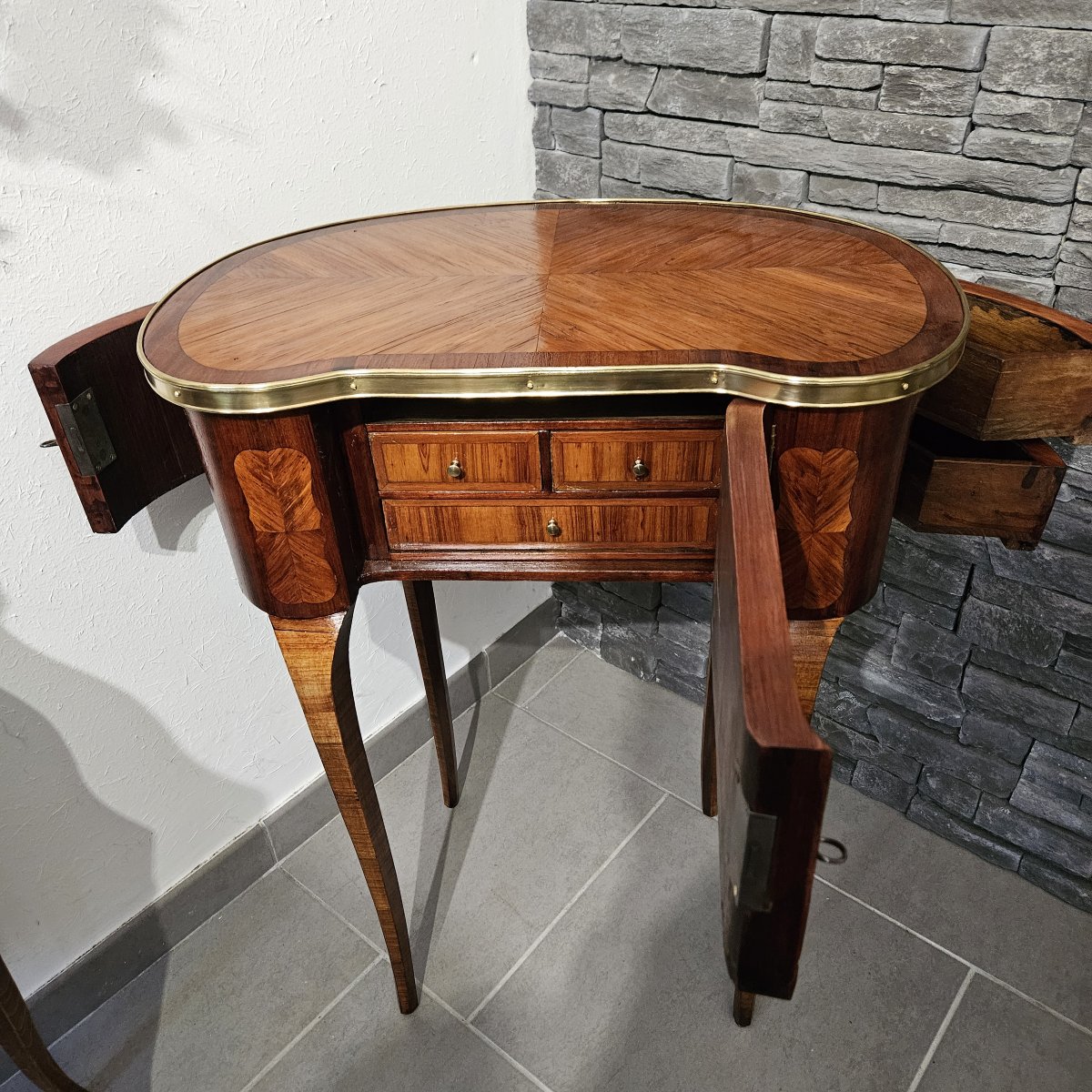 Rare Louis XV-period Chiffonnière Table Attributed To Pierre Roussel (1723–1782)