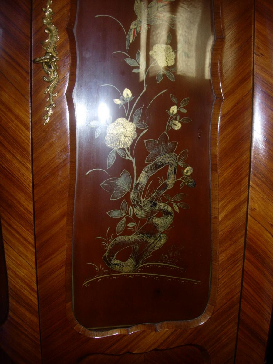 Small Wardrobe Louis XV Style Window - Early 20th - Removable Lacquers-photo-3
