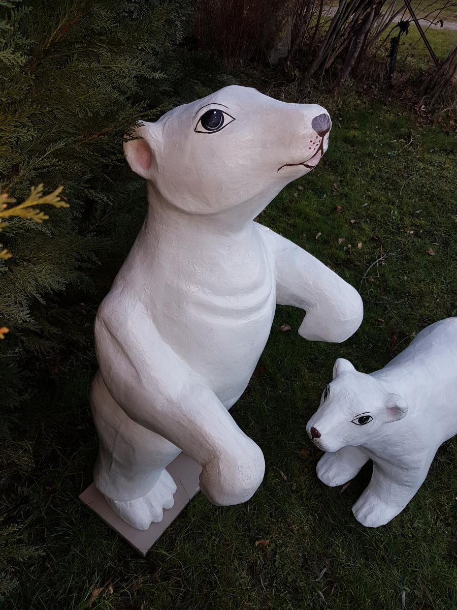 Set Of Two White Bears Emblems Of A Confectionery From Around 1930-photo-4