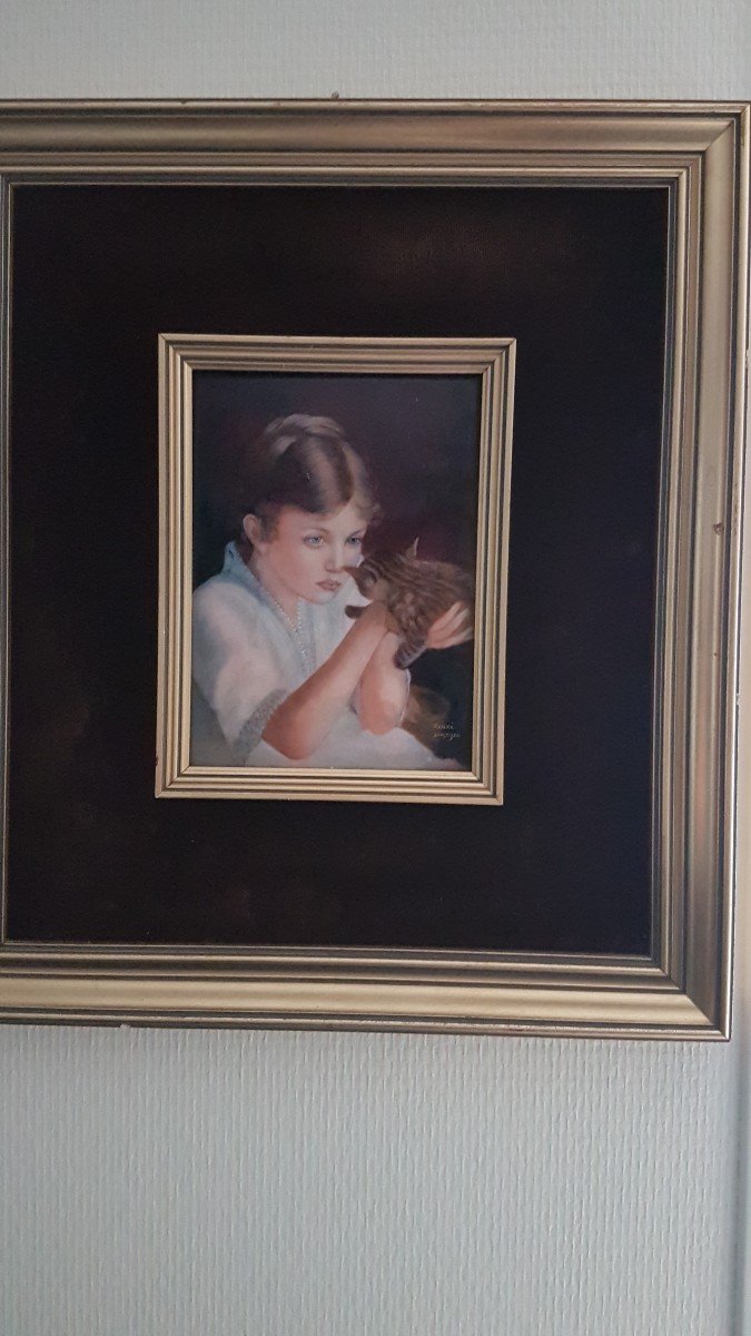 Painting Enamel De Limoges Signed Faure-photo-3