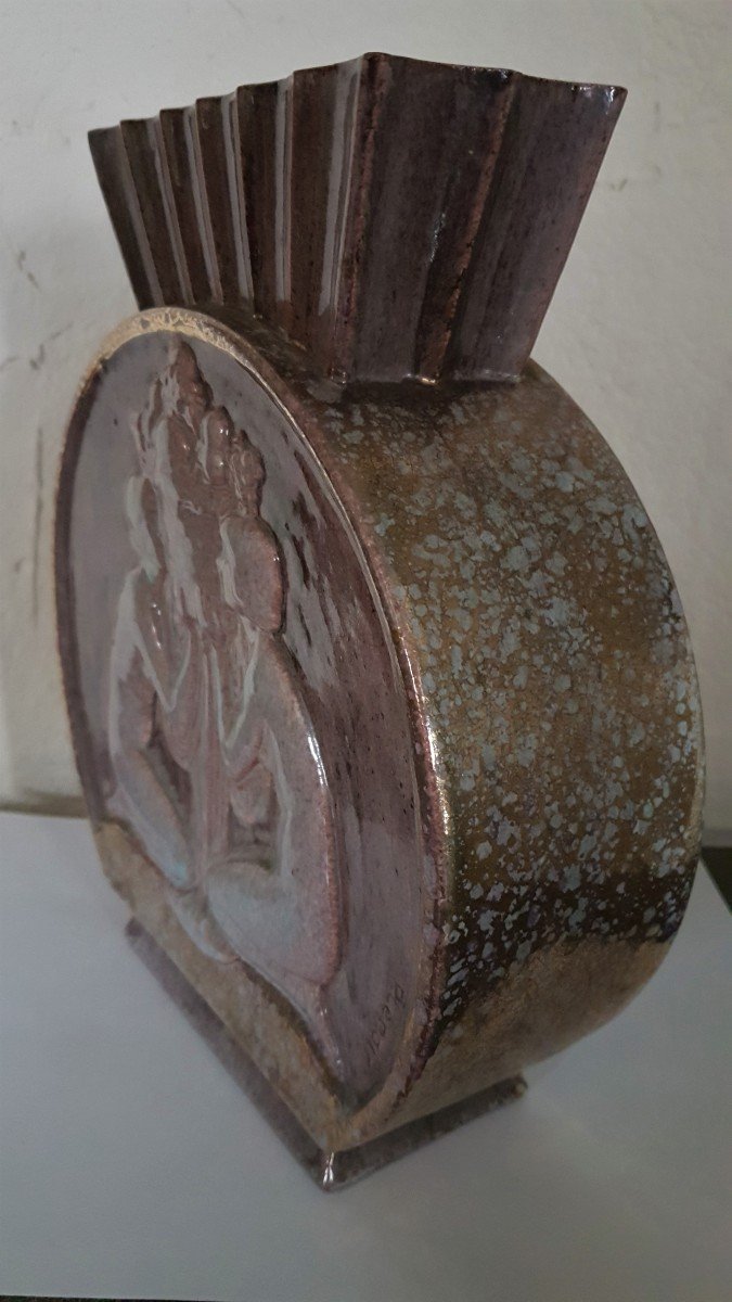 Art Deco Ceramic Vase By Pierre Lenoir   (1879  -  1951)-photo-1