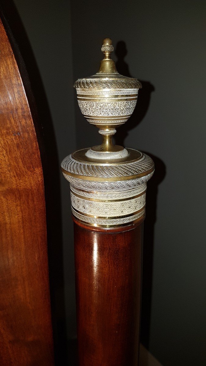 Miroir Psyché Empire  époque Milieu 19ème En Placage d'Acajou-photo-3