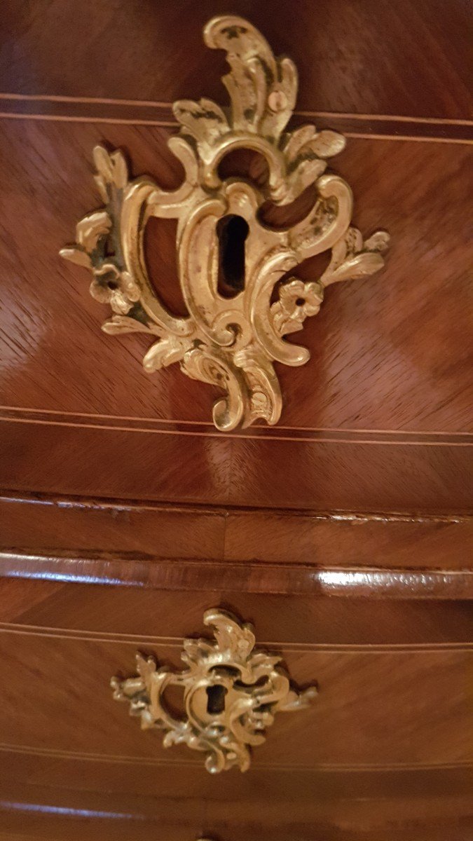 Louis XV Style Inlaid Commode Early 19th-photo-4