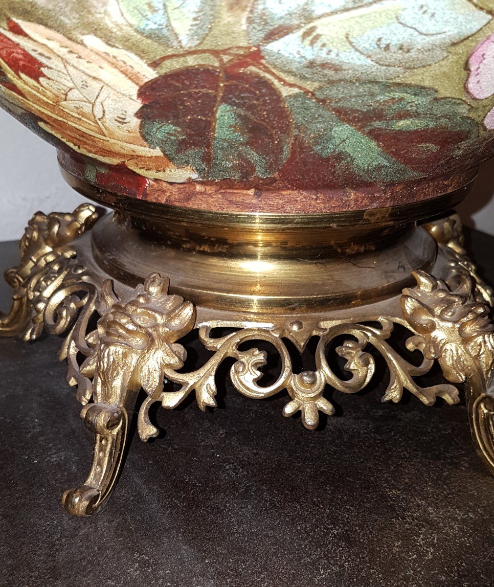 Important Cache Pot Cup In Ceramic And Gilt Bronze Late Nineteenth-photo-7