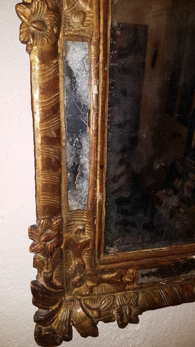 Miroir En Bois Doré à Parcloses - Louis XV - époque 18ème-photo-2
