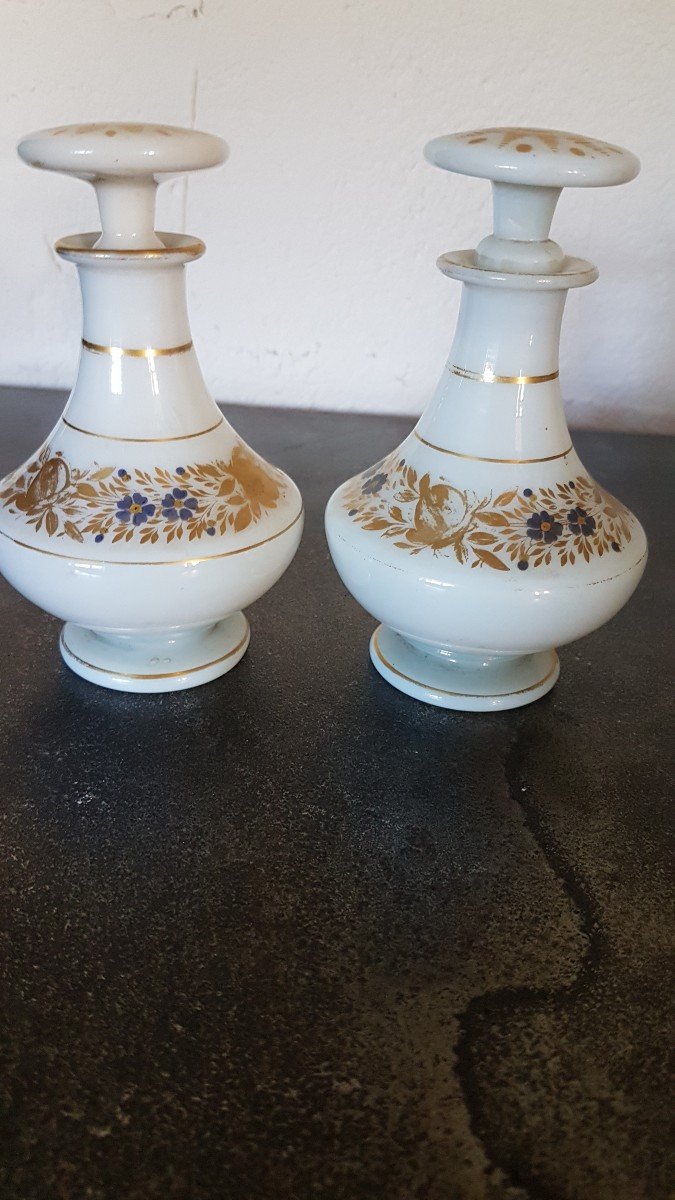 Pair Of Charles X Opaline Bottles-photo-5