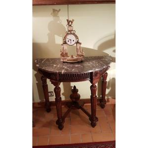 Half-moon Console In Oak, Louis XVI Period