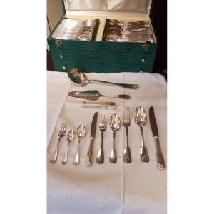 Silver Plated Cutlery Set 111 Pieces - Orfèvre Lcf (le Couvert Français)