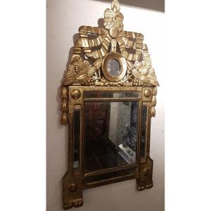 Mirror In Golden Wood With Glazing Beads - XVIIIth Time