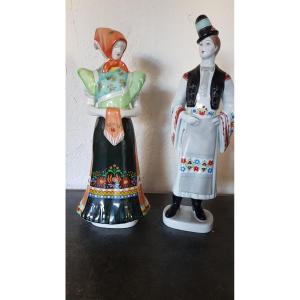 Statuettes En Porcelaine Hollohaza - Hongrie