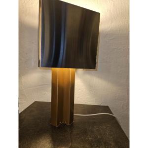 Chrome Metal And Gold Metal Lamp Year 1970