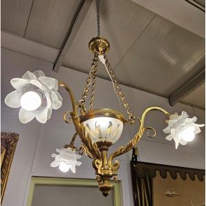 Gilt Bronze Chandelier - Louis XV Style - Late 19th Century -