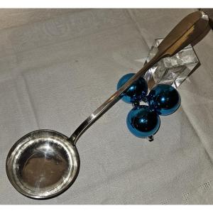 Louche en argent massif  à bord  "verse franc " de G. BAER - Strasbourg - 19ème-