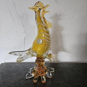 Blown-glass Rooster  -  Murano  - 20th Century  - 