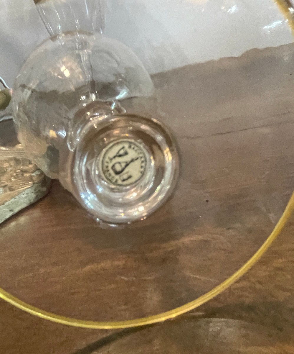 Baccarat: In Box 2 Crystal Glasses - Golden Acanthus Leaves- Modèle Athénienne-photo-4