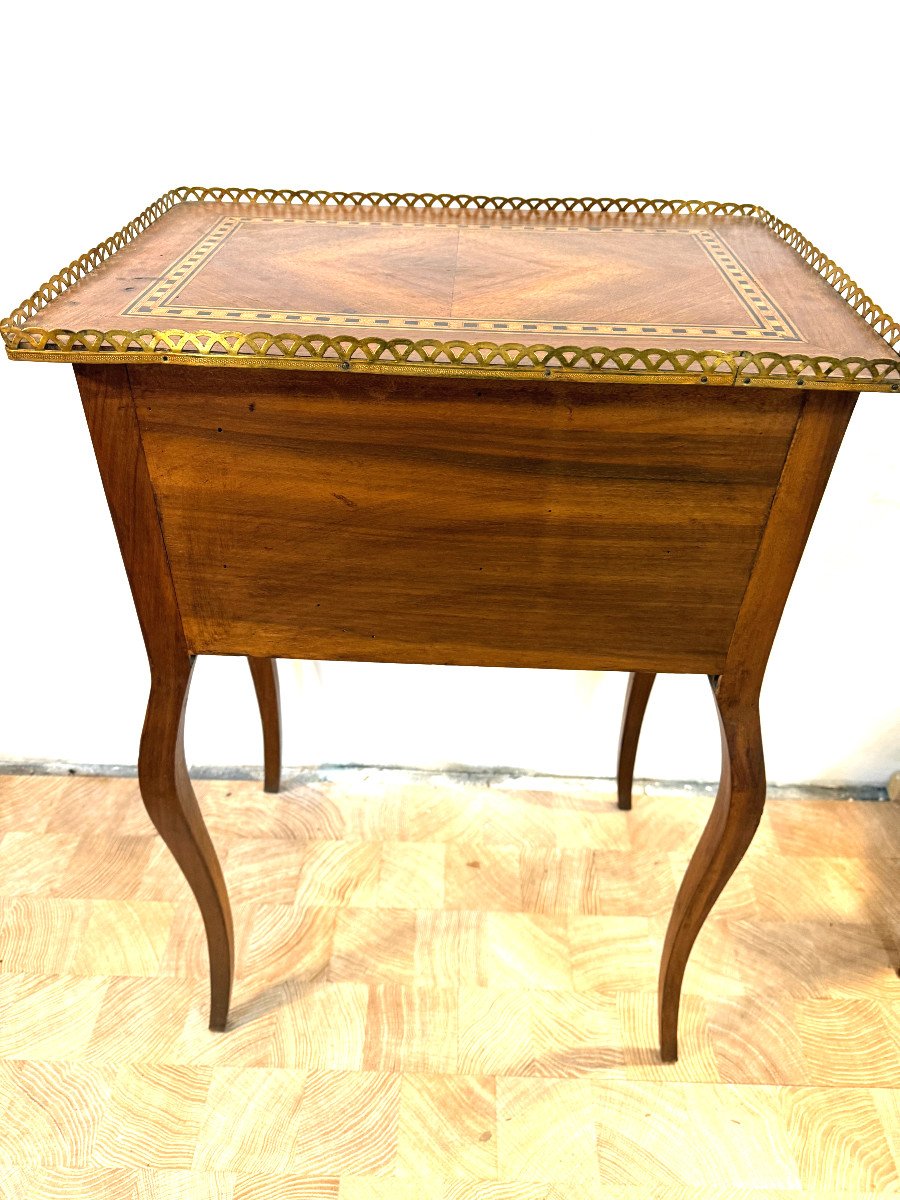 Side Table, Middle Table, Marquetry, Decorated With Its Original Bronzes - Key-photo-5