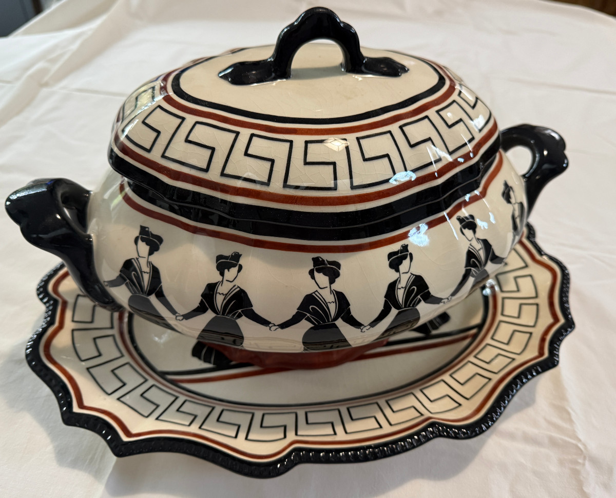 Folkloric Earthenware Bears - Provence - Jh For Jules Henriot (instead Of Henriot Quimper)