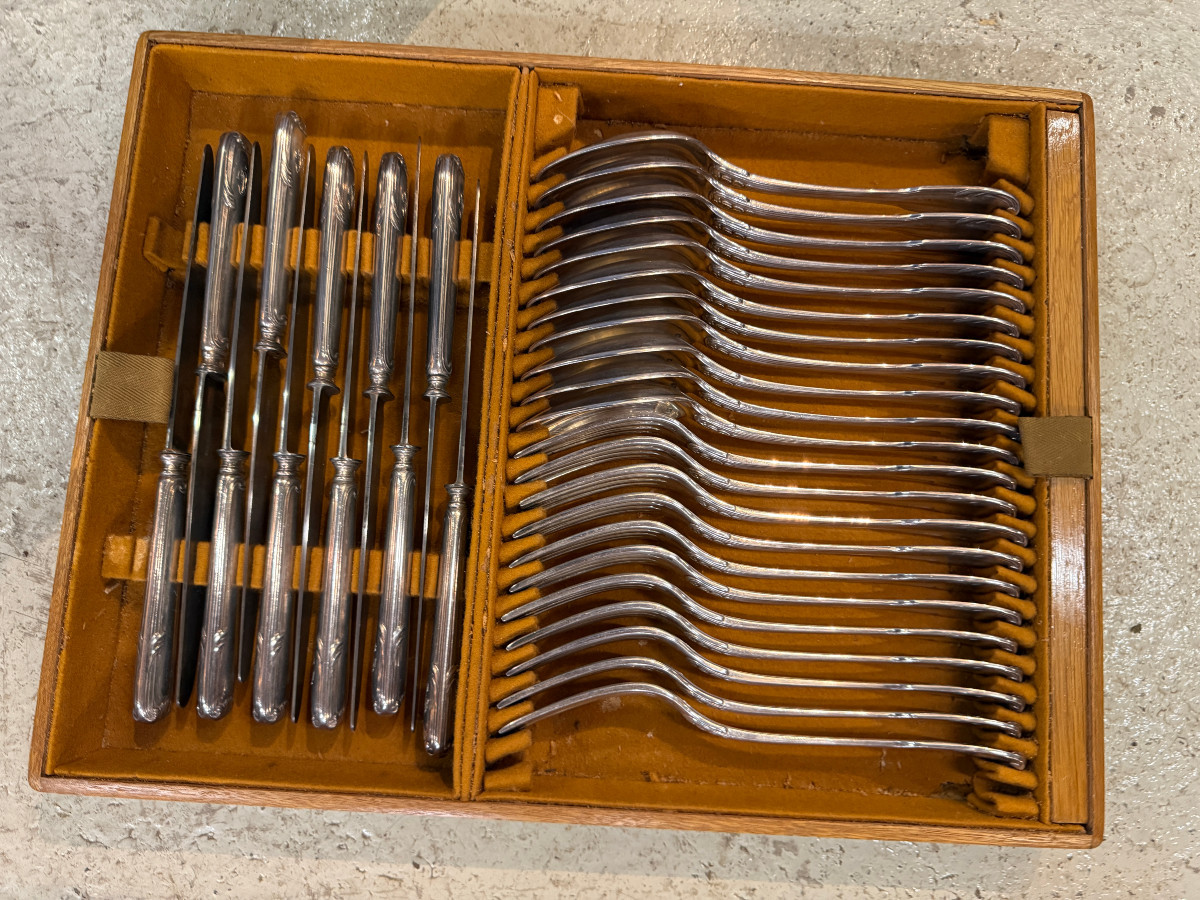 Ménagère argent 72 pièces - BOIN  TABURET dans coffret-photo-1
