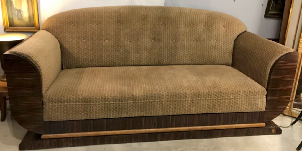 Jean Fauré : 5 pièces de salon + bibliothèque Art-déco ébène-photo-2