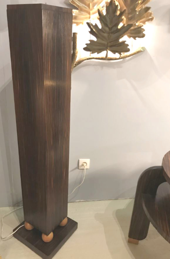 Jean Fauré : 5 pièces de salon + bibliothèque Art-déco ébène-photo-4