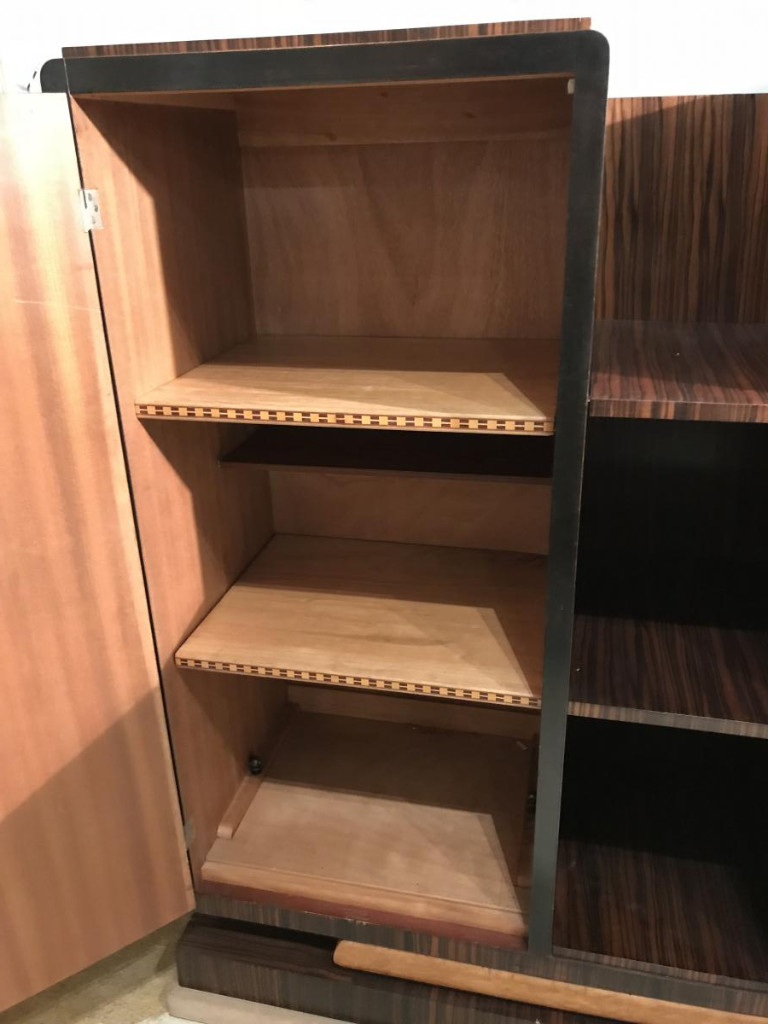 Jean Fauré : 5 pièces de salon + bibliothèque Art-déco ébène-photo-2