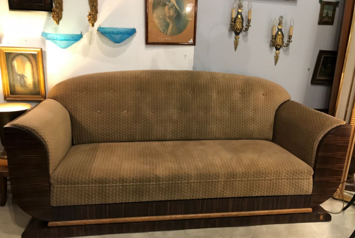 Jean Fauré : 5 pièces de salon + bibliothèque Art-déco ébène-photo-6