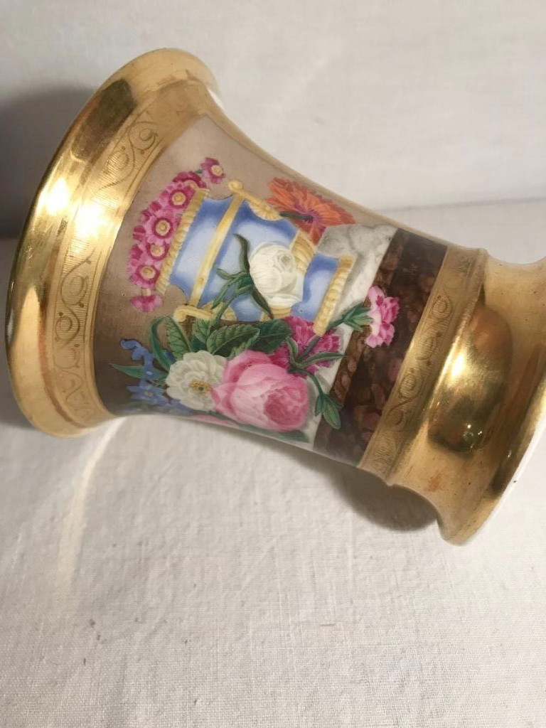 Tasse et s/tasse chocolat forme Jasmin porcelaine FEUILLET-photo-1