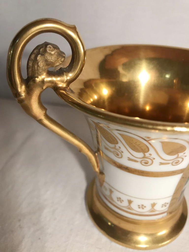 Tasse et s/tasse chocolat forme Jasmin porcelaine FEUILLET-photo-2