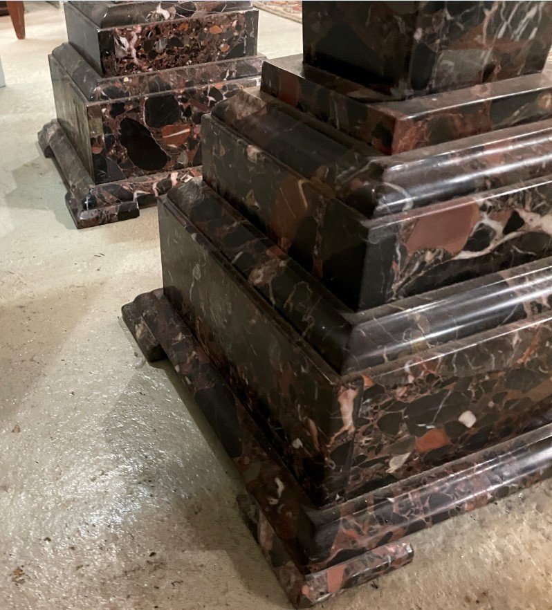 Pair Of Marble Columns Early Twentieth Very Good Condition-photo-4