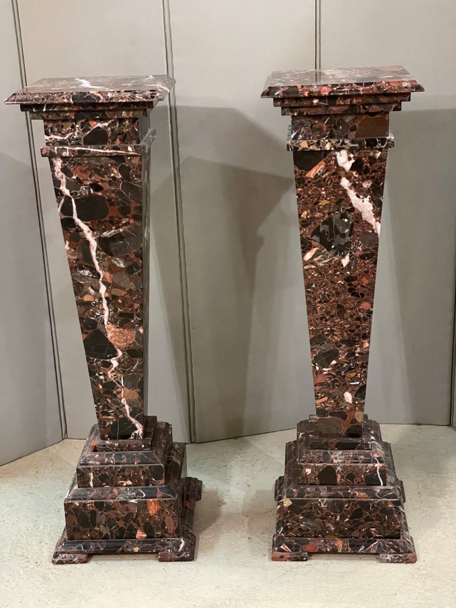 Pair Of Marble Columns Early Twentieth Very Good Condition