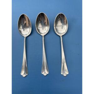 3 Dessert Or Coffee Spoons - Silver - David Andersen - 830   Model Norway Design Oslo